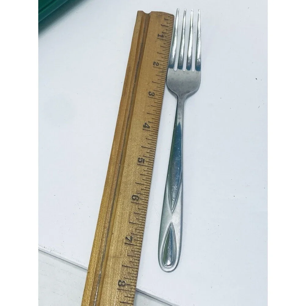 4 Vintage Oneida Gleason stainless steel  Flatware Salad Dessert  Forks 7.5”